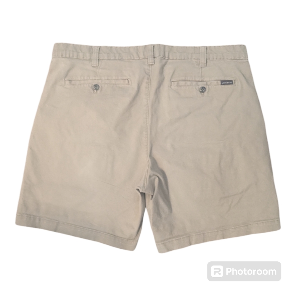 Eddie Bauer Legend Wash Slim Fit Light Tan Putty Chino Shorts #0507. Men's 38 - Picture 2 of 7